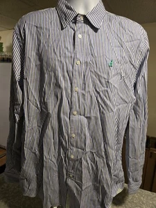 Thomas Pink Men's Casual  Blue Stripe Long Sleeve Large - Picture 1 of 3