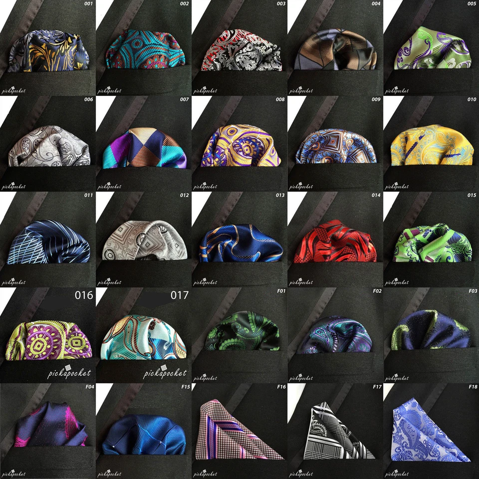 HIGHEST QUALITY SILKBLEND  HAND MADE POCKET SQUARE PAISLEY PATTERNS HANKIES 22cm - Image 1 of 4