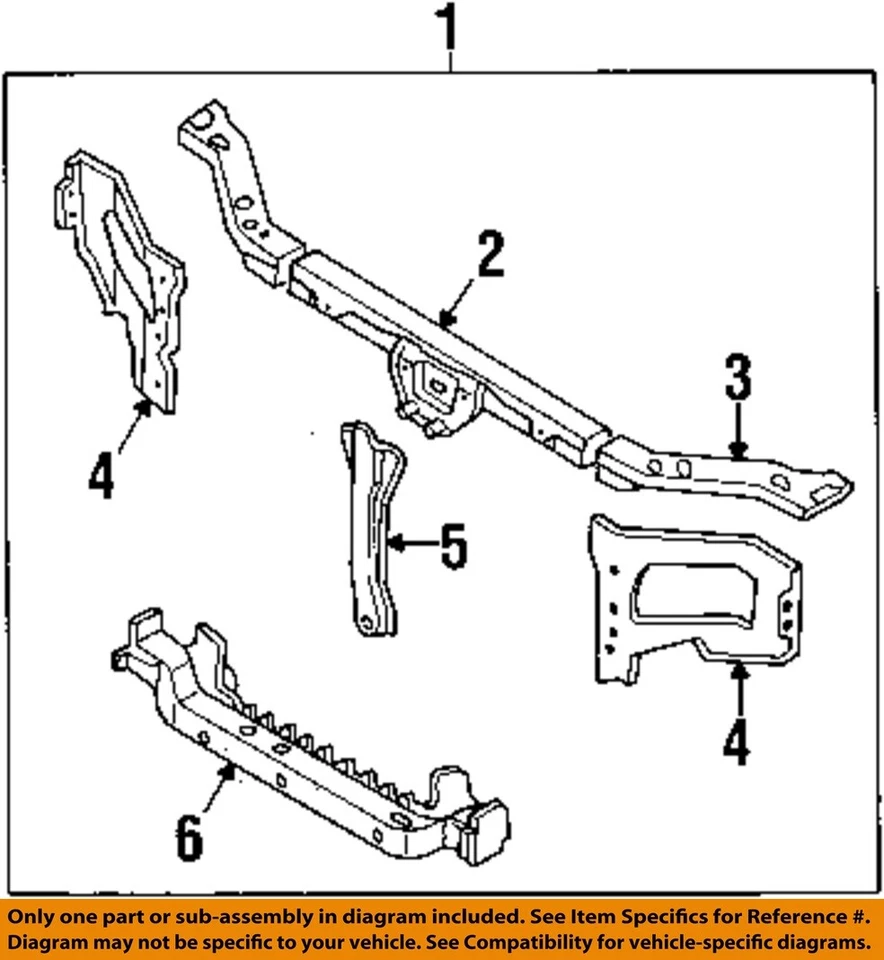 Soporte básico de radiador Mercury FORD OEM Villager - soporte vertical XF5Z16864BA Foto 1 de 1