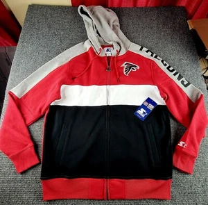 Mens XL Atlanta Falcons Red White Black Starter Zip Jacket NWT NFL New Authentic - Picture 1 of 10