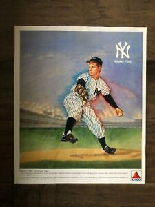 New York Yankees HOF'er WHITEY FORD 1989 Citgo Color Lithograph 10 1/2"x13"