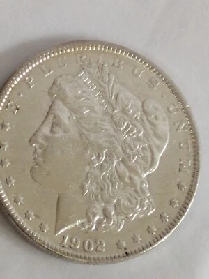 1902 Morgan Silver Dollar $1 AU Details Cleaned - Image 1 of 4
