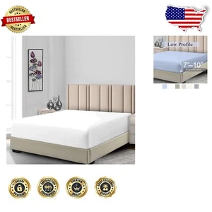 Luxurious 650TC King Fitted Sheet for Low-Profile Mattresses in Solid White - Picture 1 of 3