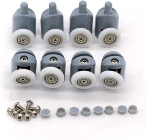 Rulli lisci per porta doccia, set da 8 (23 mm), grigio - Foto 1 di 4