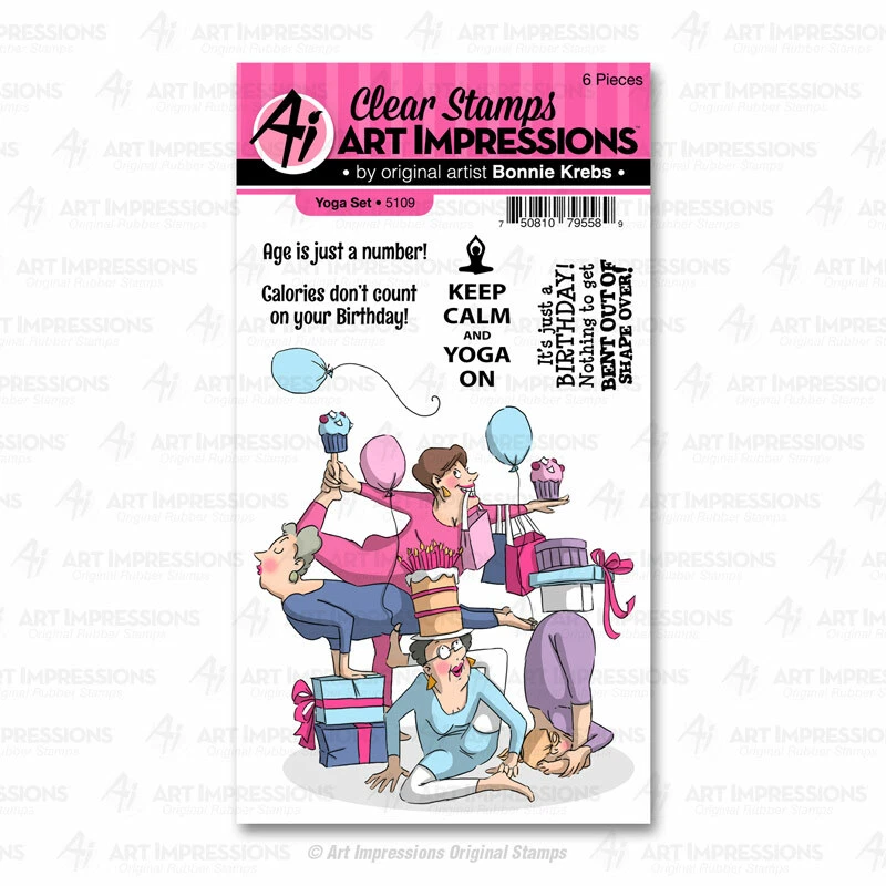 Art Impressions Clear STAMPS Girlfriends Yoga Set 5109
