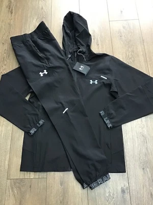 UA under armour mens smart full tracksuit vanish all black S M L XL XXL zips new - Image 1 of 4