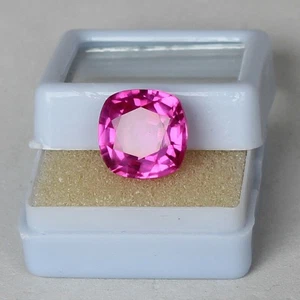 Flawless Natural Pink Sapphire Ceylon 7.95 Ct Square Faceted Cut Loose Gemstone - Picture 1 of 6