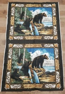  Edredón 2 Painals, Colgante de Pared Black Bears Mountain 43"x35" De Colección  - Imagen 1 de 7