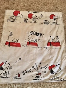 Vtg Peanuts Snoopy 1972 Print Window Panel Curtain Valance 42”H 37”L - Picture 1 of 10