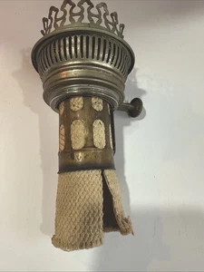 antike Messing Öllampe Leuchtkragen Markenlos Teile Ersatz Docht Brenner - Bild 1 von 11