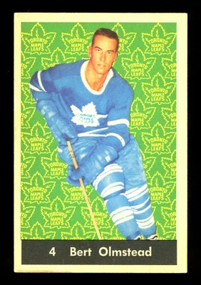 1961-62 PARKHURST NHL Hockey #4 Bert Olmsted EX-NM  Toronto Maple Leafs Card - Image 1 of 2
