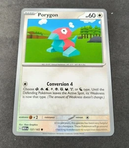 Pokemon 151 Porygon Common Card 137/165 NM - Picture 1 of 1