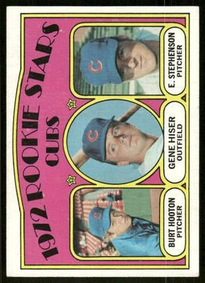 1972 Topps Rookie Stars Burt Hooton / Gene Hiser / Earl Stephenson RC #61 Cubs - Image 1 of 2