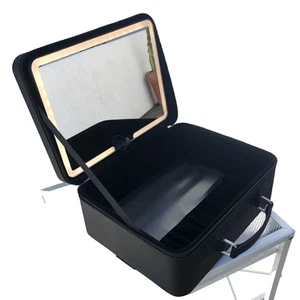 Vanity Planet Travel Makeup Case Baia Hard Shell Storage Organizer LED Mirror - Picture 1 of 19