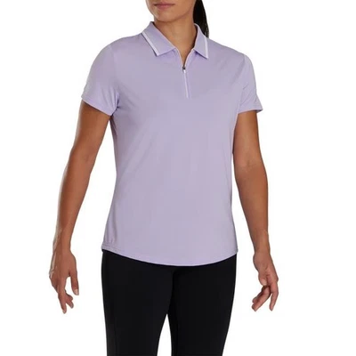 Polo FootJoy para mujer manga corta cuarto cremallera - lavanda Foto 1 de 3