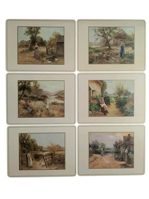 Boxed Vintage retro Pimpernel Place Mats x 6 'english cottages'  boxed. VGC - Image 1 of 4