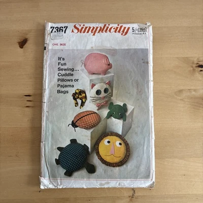 Vintage Simplicity  7367 Cuddle Pillows or Pajama bags - Image 1 of 2