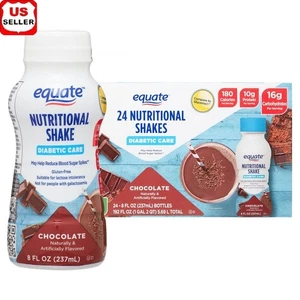 Diabetic Nutritional Shakes Chocolate Flavor Low Calorie Protein Fiber 24 Count - Picture 1 of 11