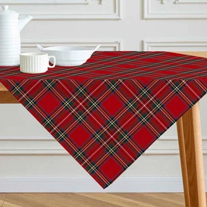 Tovaglia Natalizia Plaid Rossa Verde Natale Quadrata Tovaglie Natalizie Aspetto  - Foto 1 di 12
