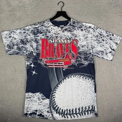 Camisa Vintage Atlanta Braves 1994 Henry Aaron MLB Grande Estampado Pintado Foto 1 de 4