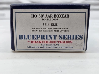 Branchline Trains HO Kit 1114 - 50' AAR Double Door Boxcar Erie RR #65672 - Image 1 of 2
