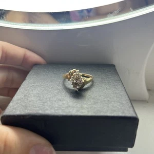 Vintage 14K Yellow Gold 1/2 Ct Tw Diamond Ring Size 7 1/2 - Picture 1 of 4