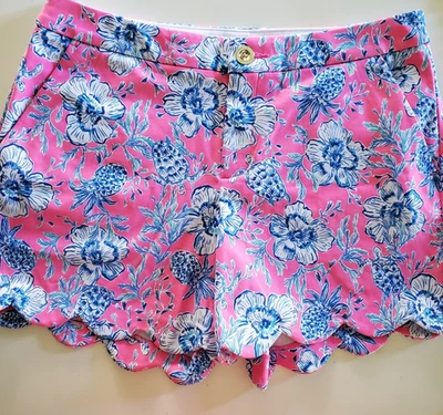 Corto tejido Lilly Pulitzer Buttercup Roxie rosa onda y mar talla 10 (27141A) Foto 1 de 4