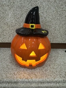 Halloween Mr Christmas Ceramic Pumpkin New Light Up - Picture 1 of 8