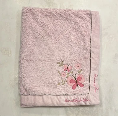 Koala Baby “Beautiful Like Mommy” Blanket Plush Pink Butterflies Flowers - Image 1 of 4