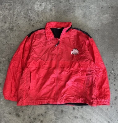 Jaqueta Starter Vintage Ohio State Buckeyes Zíper Completo Tamanho XL Bordada Y2K - Imagem 1 de 4