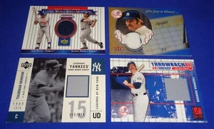 lot of 4 Thurman Munson fabric swatch jersey cards Donruss, Fleer, UD, Yankees - Picture 1 of 2