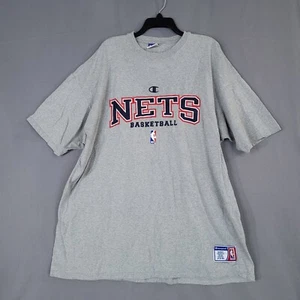 Champion New Jersey Nets Basketball Men's Pullover T-Shirt Short Sleeve Size 2XL - Picture 1 of 10