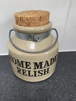 Moira Stoneware Pottery Home Made Relish Jar/Pot/Crock Cork Stopper in VGC - Image 1 of 4