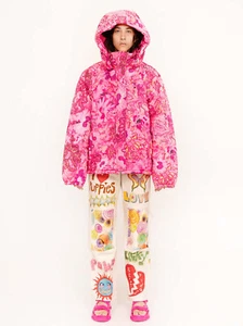 collina strada Pink Flower Print Quilted Valley Puffer Jacket Size Small - Picture 1 of 6