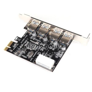 4 Port USB 3.0 PCI Express Card PC Karte Computer Controller Hub PCIe Adapter - Picture 1 of 5