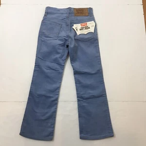 VINTAGE 1973 LEVI'S SADDLEMAN BOOT JEANS - BLUE CORDUROY 316-1512 -Sz 8 W24 NWT - Picture 1 of 12