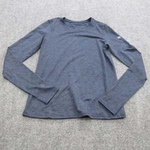 Alo Shirt Womens Medium Heather Blue Thumbhole Sleeve Pullover Gym Yoga Top - Picture 1 of 10