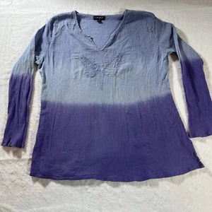 Greater Good Top Women Purple Tie Dye 100% Cotten Butterfly Whimsy Hippy Boho 2X - Picture 1 of 7