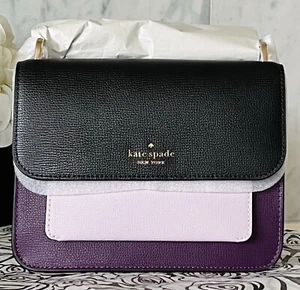 Set 2 Pc KATE SPADE Remi Flap Chain Xbody + Sm Lzip Card Key Wallet Ripe Plum - Picture 1 of 8