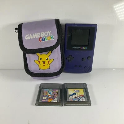 Nintendo Game Boy Color Raisin CGB-001 Couleur - Inclus Pokemon Étui & 2 Jeu - Photo 1/4