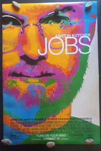PÓSTER ORIGINAL DE LA PELÍCULA JOBS 27x40 Ashton Kutcher doble cara - Imagen 1 de 3