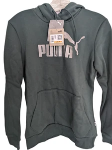 Puma Damen Essentials Logo Pullover Fleece Hoodie - Grün Small - Bild 1 von 4