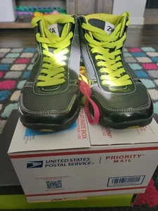 Zumba Z-kicks HighTops, Black, 9W With Extra Pair Of Pink/Yellow Laces - Picture 1 of 5
