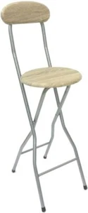 SGABELLO GIRAFFA PIEGHEVOLE seduta in legno grezza seduta 69cm schienale 100cm - Imagen 1 de 5