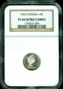 1965 CANADA 10 CENTS NGC PL66 ULTRA HEAVY CAMEO * - Picture 1 of 8