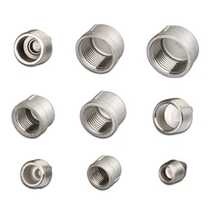 A2 Stainless Steel Blanking Caps Stop End Lock Cap BSPT 1/8" to 2" Pipe Plugs - Picture 1 of 21