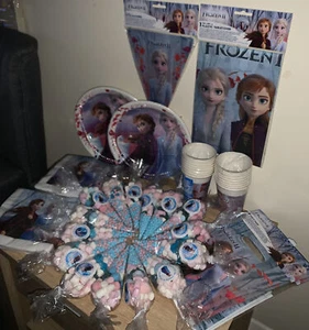 Frozen 2 Kids Birthday Party Bundle Cups Plates Napkins Party Bags Sweet Cones - Picture 1 of 4