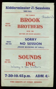 original UK 60's Gig Flyer :   BROOK BROTHERS / SOUNDS INCORPORATED - Bild 1 von 2