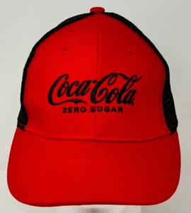 COCA-COLA Adult Strapback Hat Red Black Mesh Unbranded Fishing Outdoor Cap Mens - Picture 1 of 8