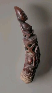 Antike afrikanische Stammeskunst Bamileke Horn 22" Fruchtbarkeitsstatue - Bild 1 von 13
